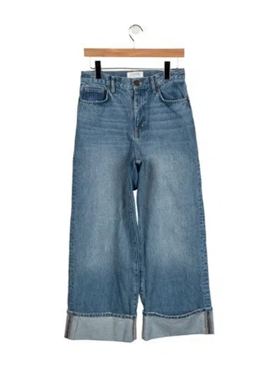 Pre-owned La Ligne High-rise Wide Leg Jeans In Blue
