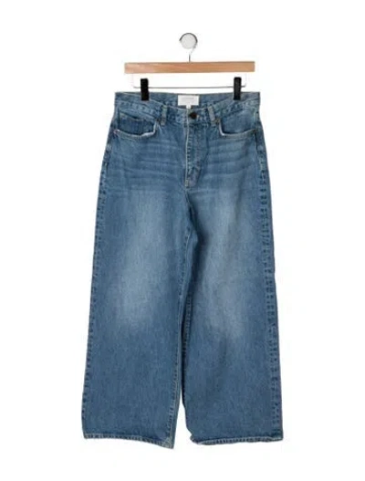 Pre-owned La Ligne High-rise Wide Leg Jeans In Blue