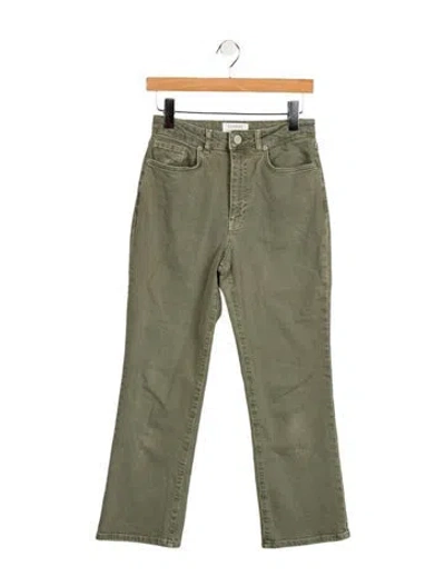 Pre-owned La Ligne High-rise Wide Leg Jeans In Green
