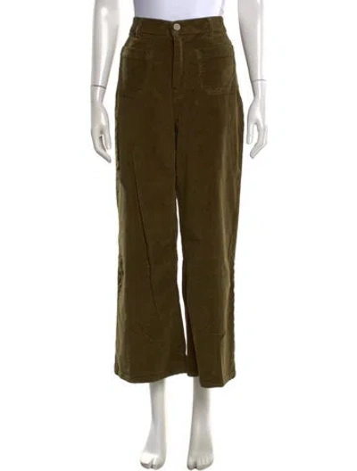 Pre-owned La Ligne High-rise Wide Leg Jeans In Green