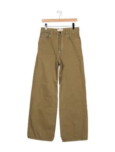 Pre-owned La Ligne High-rise Wide Leg Jeans In Green