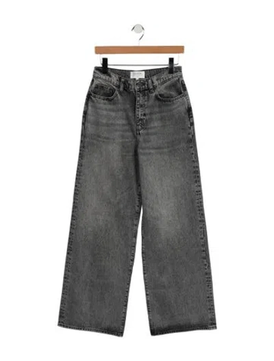 Pre-owned La Ligne High-rise Wide Leg Jeans In Grey