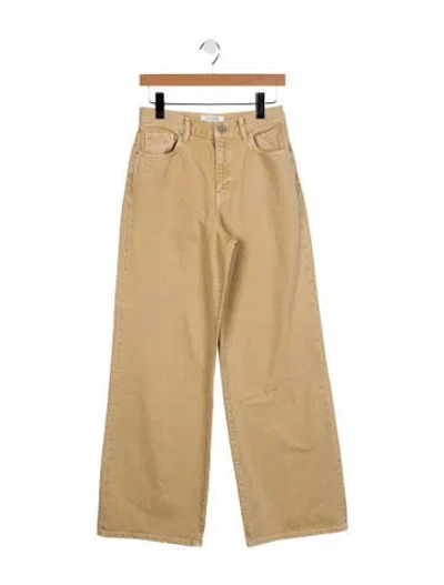 Pre-owned La Ligne High-rise Wide Leg Jeans In Neutral