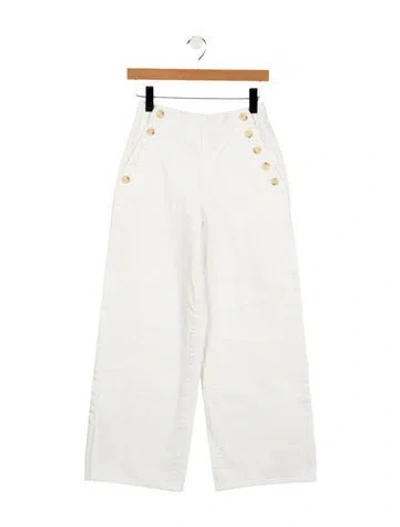 Pre-owned La Ligne High-rise Wide Leg Jeans In White
