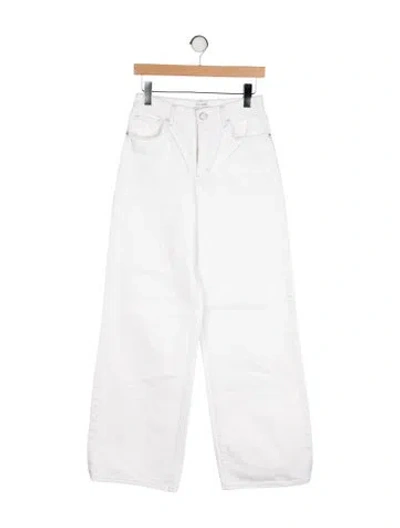 Pre-owned La Ligne High-rise Wide Leg Jeans In White