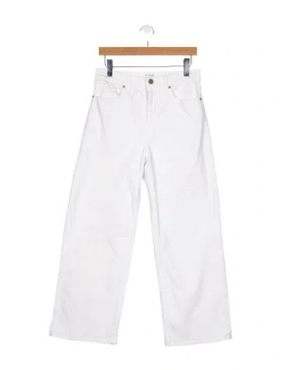 Pre-owned La Ligne High-rise Wide Leg Jeans In White
