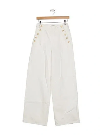 Pre-owned La Ligne High-rise Wide Leg Jeans In White