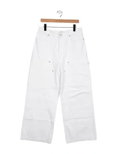 Pre-owned La Ligne High-rise Wide Leg Jeans In White