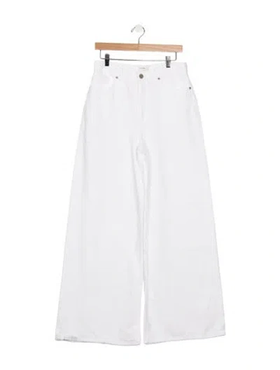 Pre-owned La Ligne High-rise Wide Leg Jeans In White