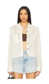 La Ligne Marina Solid Mini Cardigan In Cream