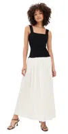 La Ligne Henriette Mixed-media Tank Top Dress In Black/cream