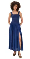 La Ligne Henriette Mixed-media Tank Top Dress In Indigo