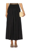 La Ligne Knit Yoke Skirt In Black