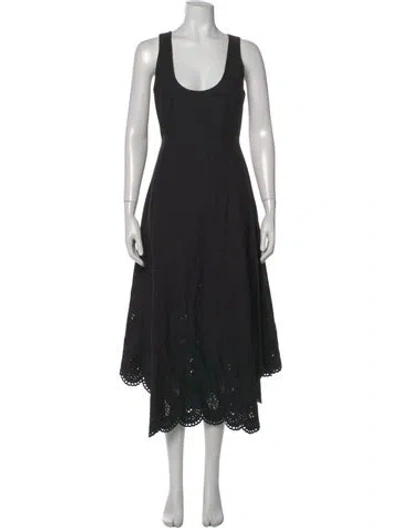 Pre-owned La Ligne Lace Pattern Midi Length Dress In Black
