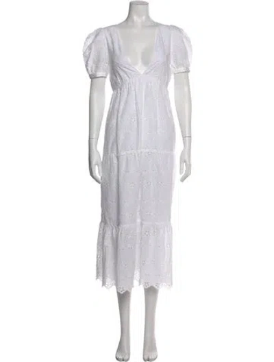 Pre-owned La Ligne Lace Pattern Midi Length Dress In Neutral
