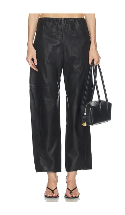 La Ligne Colby Leather Wide-leg Pants In Black