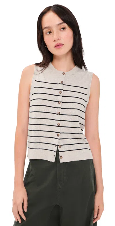 La Ligne Lee Sweater Vest Tan/black