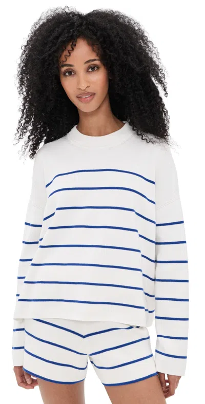 La Ligne Leo Sweater Cream/cobalt In Multi