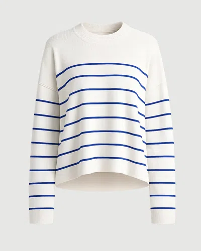 La Ligne Leo Sweater Cream/cobalt In White