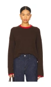 La Ligne Light Weight Roll Neck In Brown