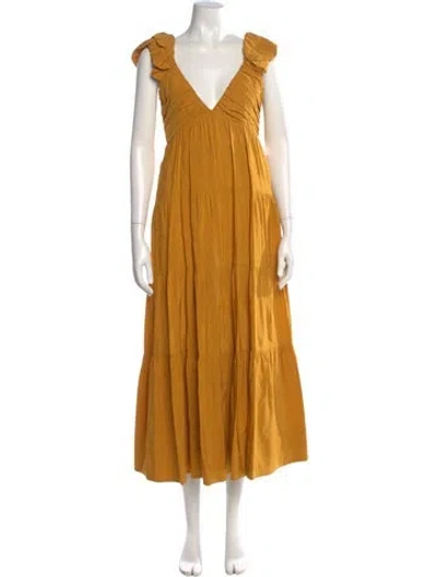 Pre-owned La Ligne Linen Long Dress In Yellow