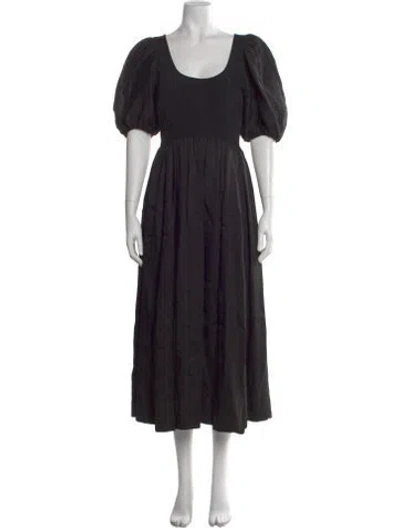 Pre-owned La Ligne Linen Midi Length Dress In Black