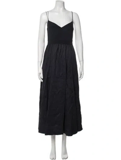 Pre-owned La Ligne Linen Midi Length Dress In Blue