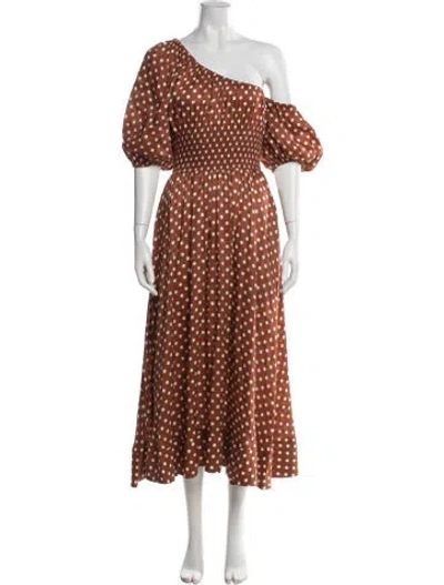 Pre-owned La Ligne Linen Midi Length Dress In Green