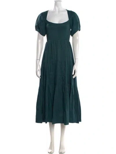 Pre-owned La Ligne Linen Midi Length Dress In Green