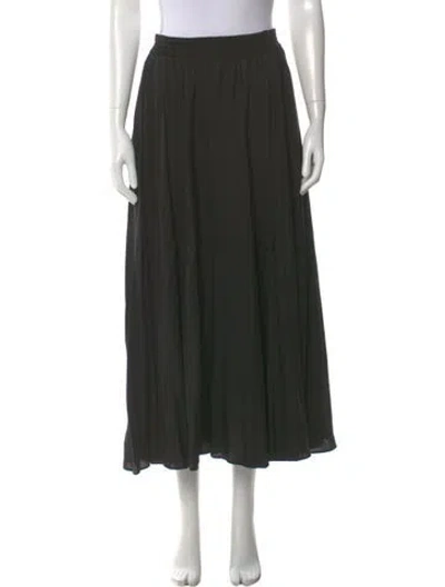 Pre-owned La Ligne Linen Midi Length Skirt In Black