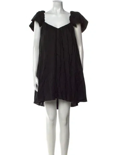 Pre-owned La Ligne Linen Mini Dress In Black
