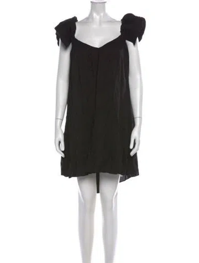 Pre-owned La Ligne Linen Mini Dress In Black