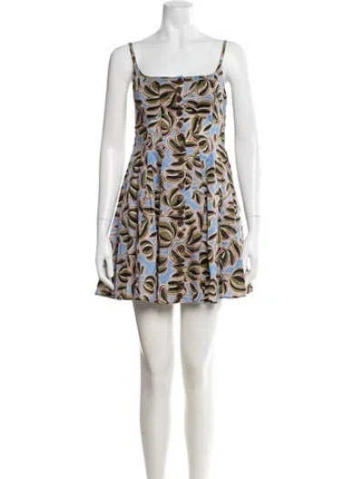 Pre-owned La Ligne Linen Mini Dress In Blue