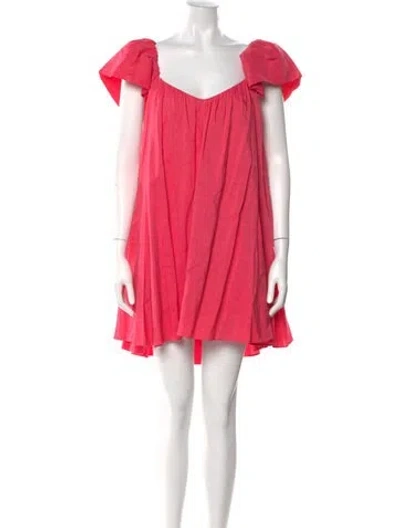 Pre-owned La Ligne Linen Mini Dress In Pink