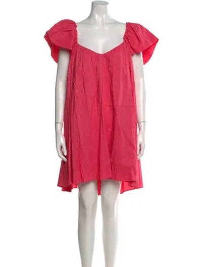 Pre-owned La Ligne Linen Mini Dress In Pink