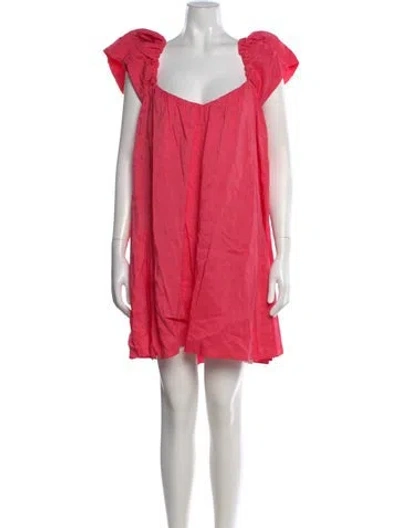 Pre-owned La Ligne Linen Mini Dress In Pink