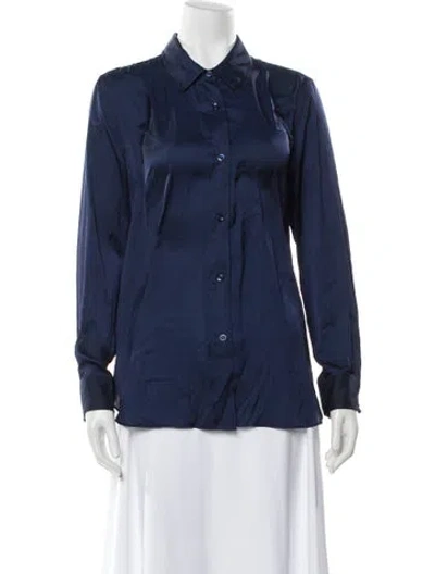 Pre-owned La Ligne Long Sleeve Blouse In Blue