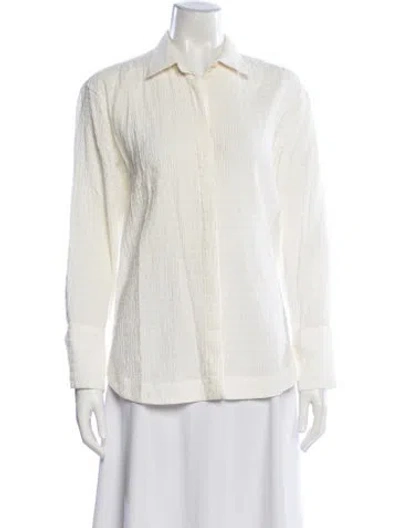 Pre-owned La Ligne Long Sleeve Button-up Top In Neutral