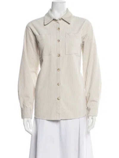 Pre-owned La Ligne Long Sleeve Button-up Top In Neutral
