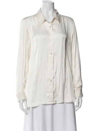 Pre-owned La Ligne Long Sleeve Button-up Top In Neutrals