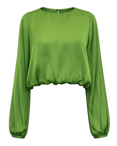 La Ligne Long Sleeve Fleur Top In Green