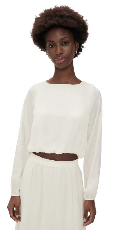 La Ligne Long Sleeve Fleur Top Ivory In White