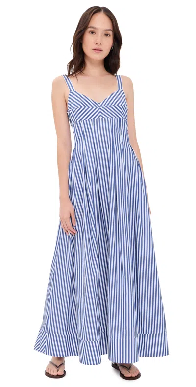 La Ligne Madeline Dress Cobalt/white In Blue