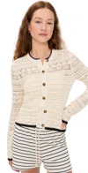 La Ligne Mallory Cardigan Cream/black In Neutral