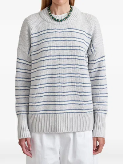 La Ligne Marin Striped Sweater In Gray