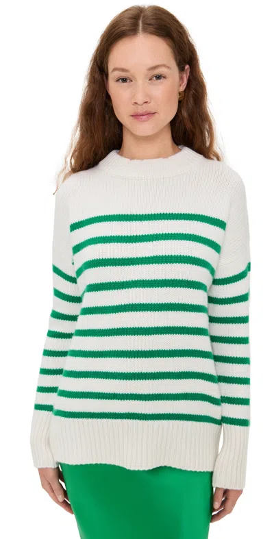 LA LIGNE MARIN SWEATER CREAM/KELLY GREEN