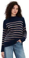 La Ligne Marin Sweater Navy/tan In Multi