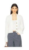La Ligne Marina Solid Mini Cardigan In Ivory