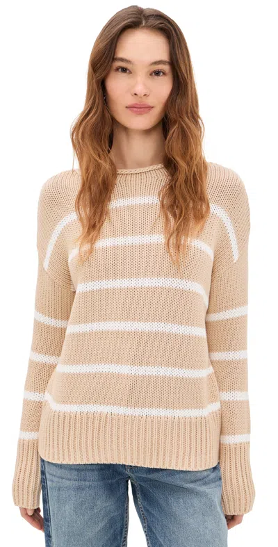 La Ligne Marina Sweater Camel/cream In Brown