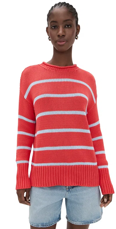 La Ligne Marina Sweater Deep Coral/light Blue